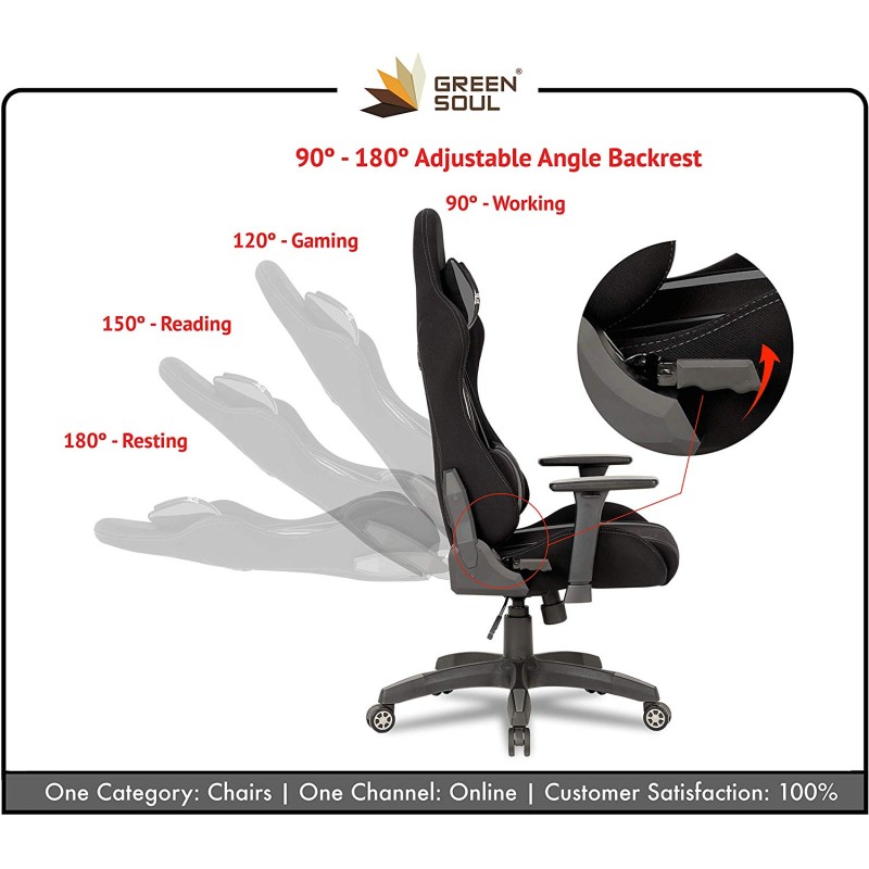Green Soul GS-600 Beast Series Gaming Chair (Black & Grey)